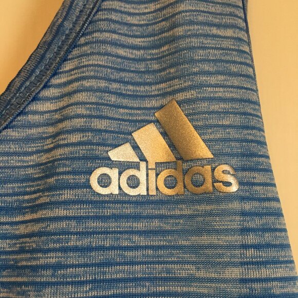 Adidas Blue Striped Racerback Tank Top - Picture 7 of 14
